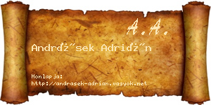Andrásek Adrián névjegykártya